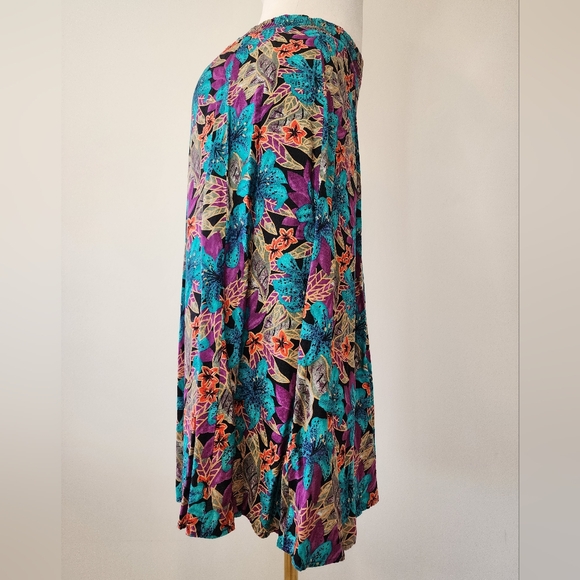 Vintage Norton McNaughton Teal and Purple Floral Teachers Skirt - Picture 5 of 9